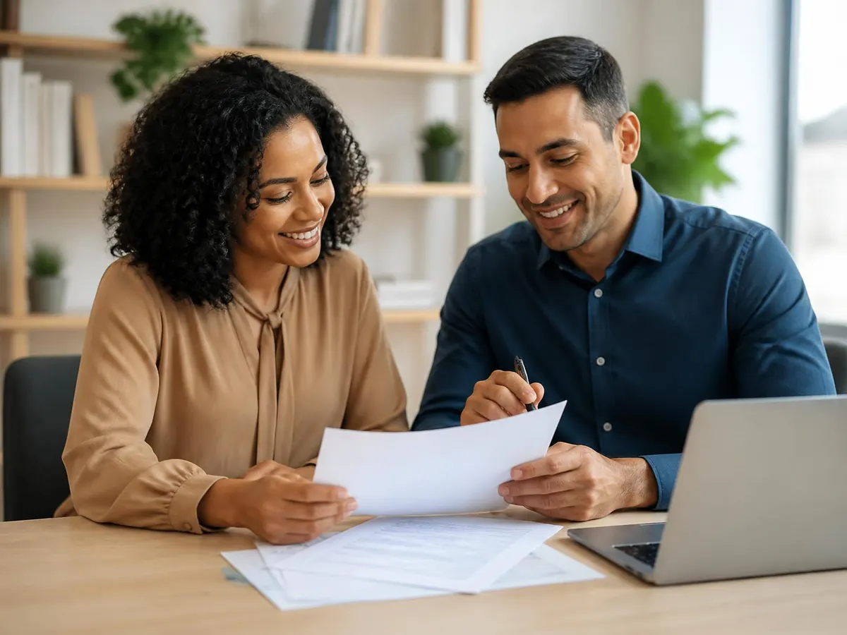 A Zaki Enterprise advisor reviewing insurance and tax documents with a client